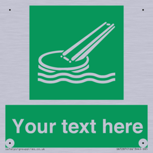 Custom sign safe condition Marine evacuation slide